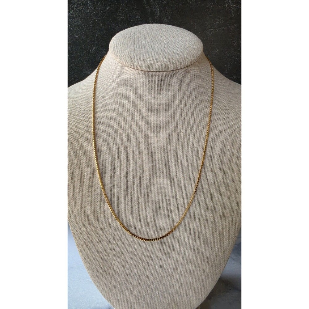 Monet Gold Tone Metal Chain Necklace Vintage Costume Jewelry
